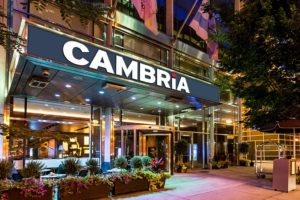 Street view of the newly converted Cambria Chicago Magnificent Mile, located at 166 East Superior Street in the Streeterville neighborhood. (PRNewsFoto/Choice Hotels International, In)